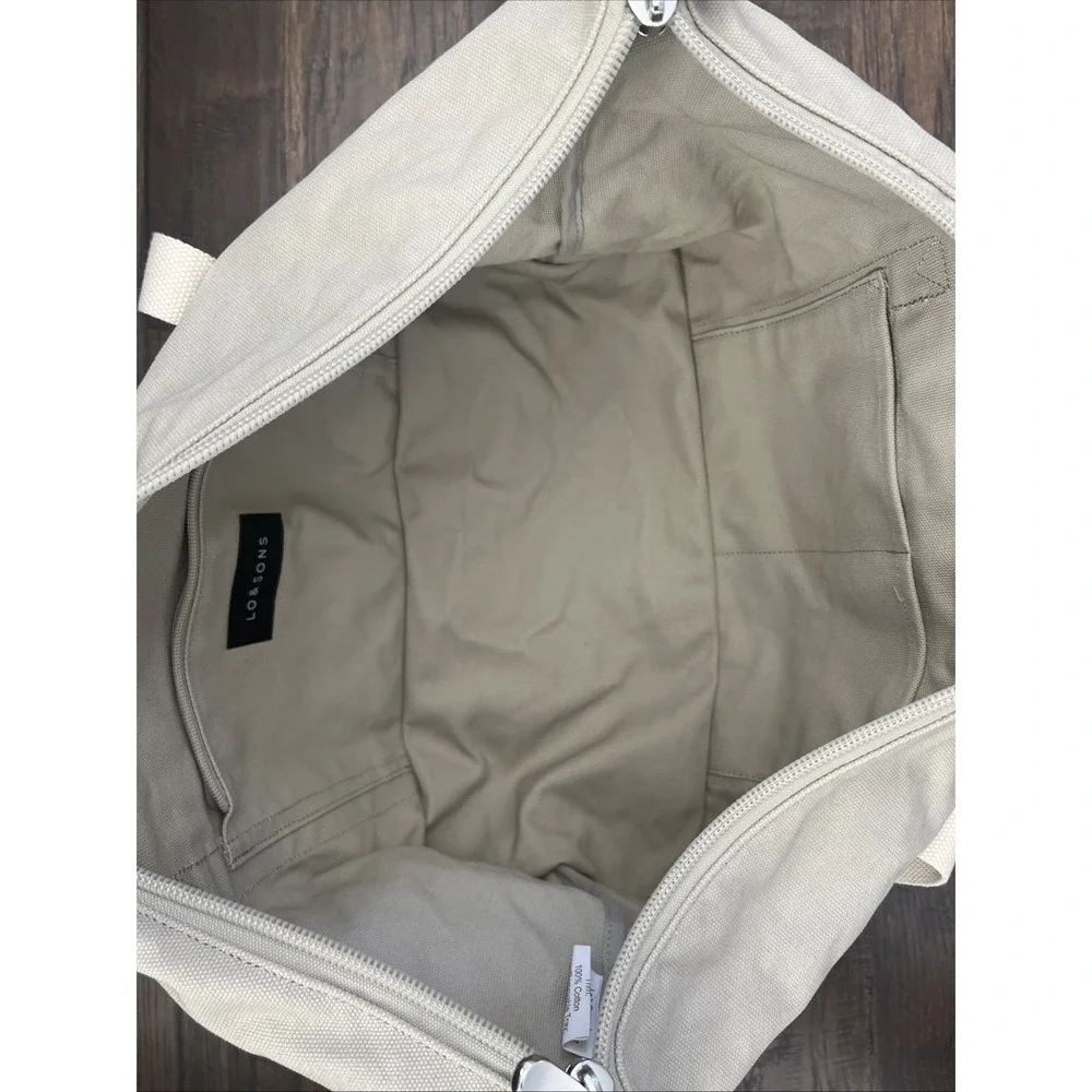 New Lo & Sons Catalina Deluxe Weekender in Canvas Cotton Tote Travel Duffle READ